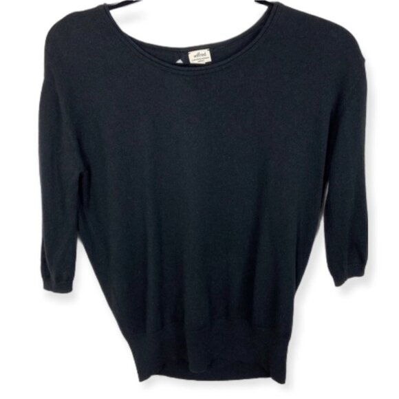 Aritzia Wilfred Cashmere Silk Knit Sweater Black Size XS Back Cut Out Cocette - Picture 2 of 7